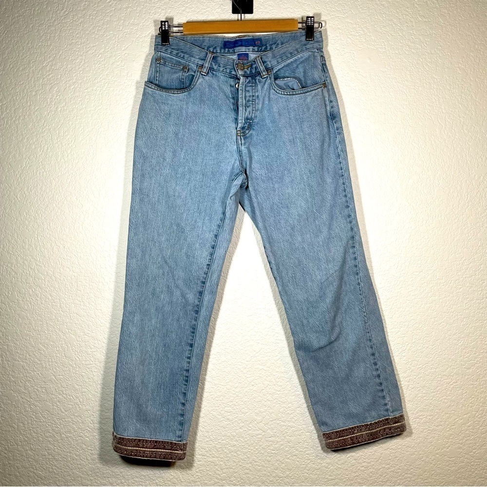 SO BLUE Capri Denim Jeans Vintage Y2K Bottoms Women’s Size 4 Velvet Hem Ankle
